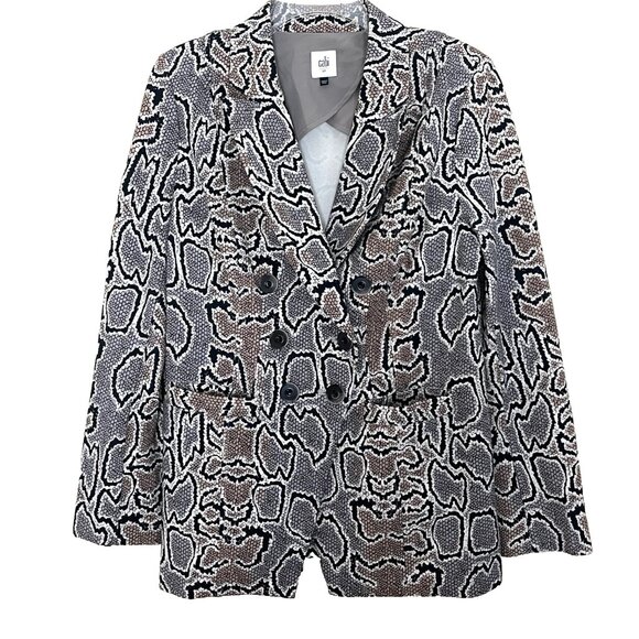 CAbi 3733 Python Snakeskin Print Double Breasted Blazer Jacket Ponte Knit 12 - Picture 2 of 11